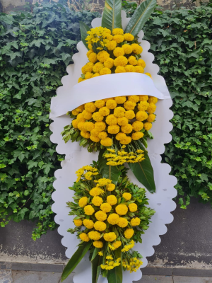  İstanbul Çiçekler - Çiftli Sarı Ayaklı sepet 